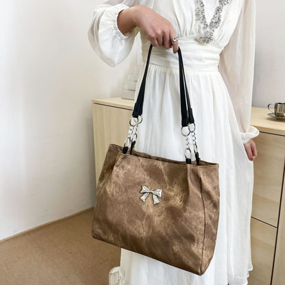 Bow Polyester Medium Tote Bag