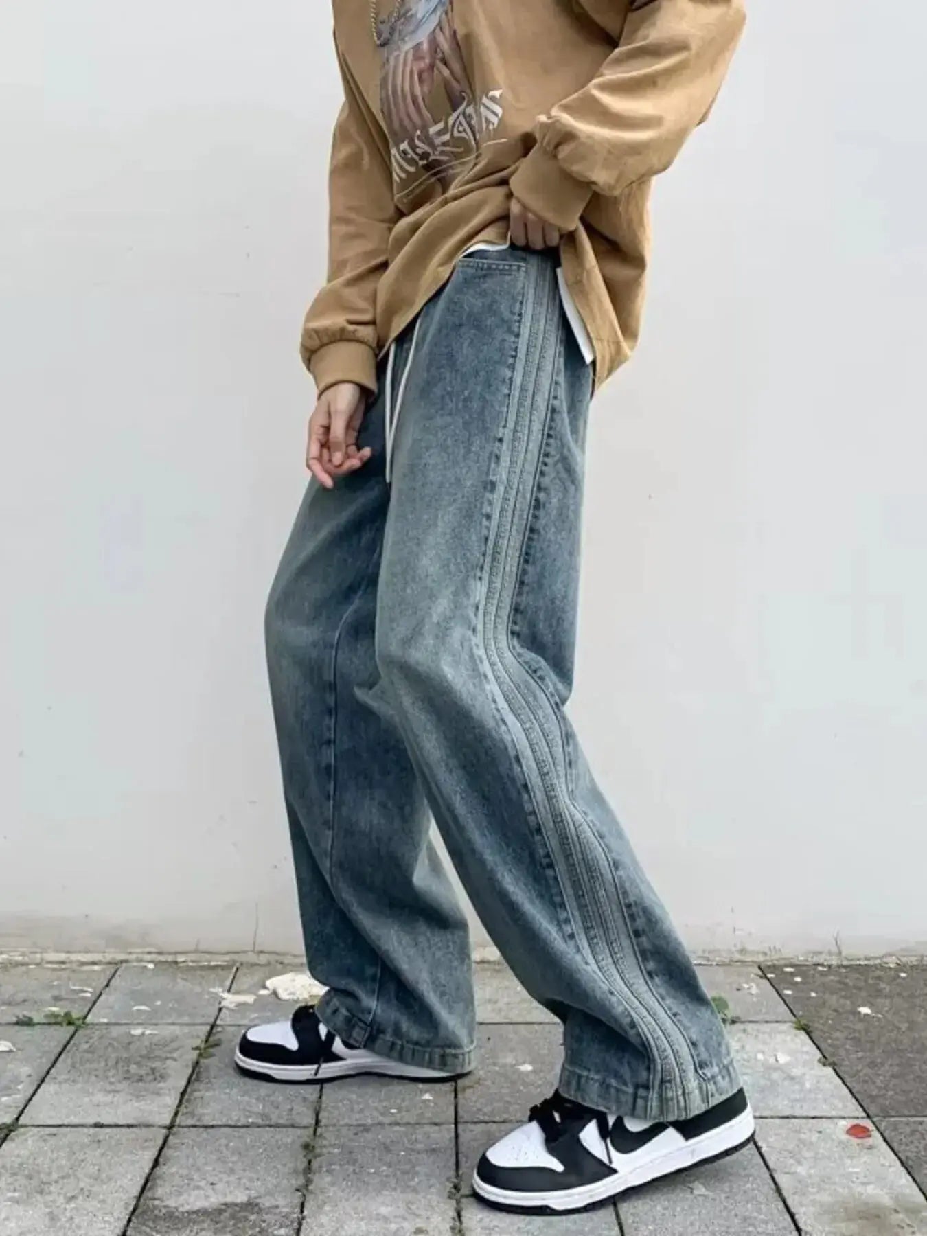 Men's Full Size Vintage Wash Wide Leg Jeans Plus Size Simply Love
