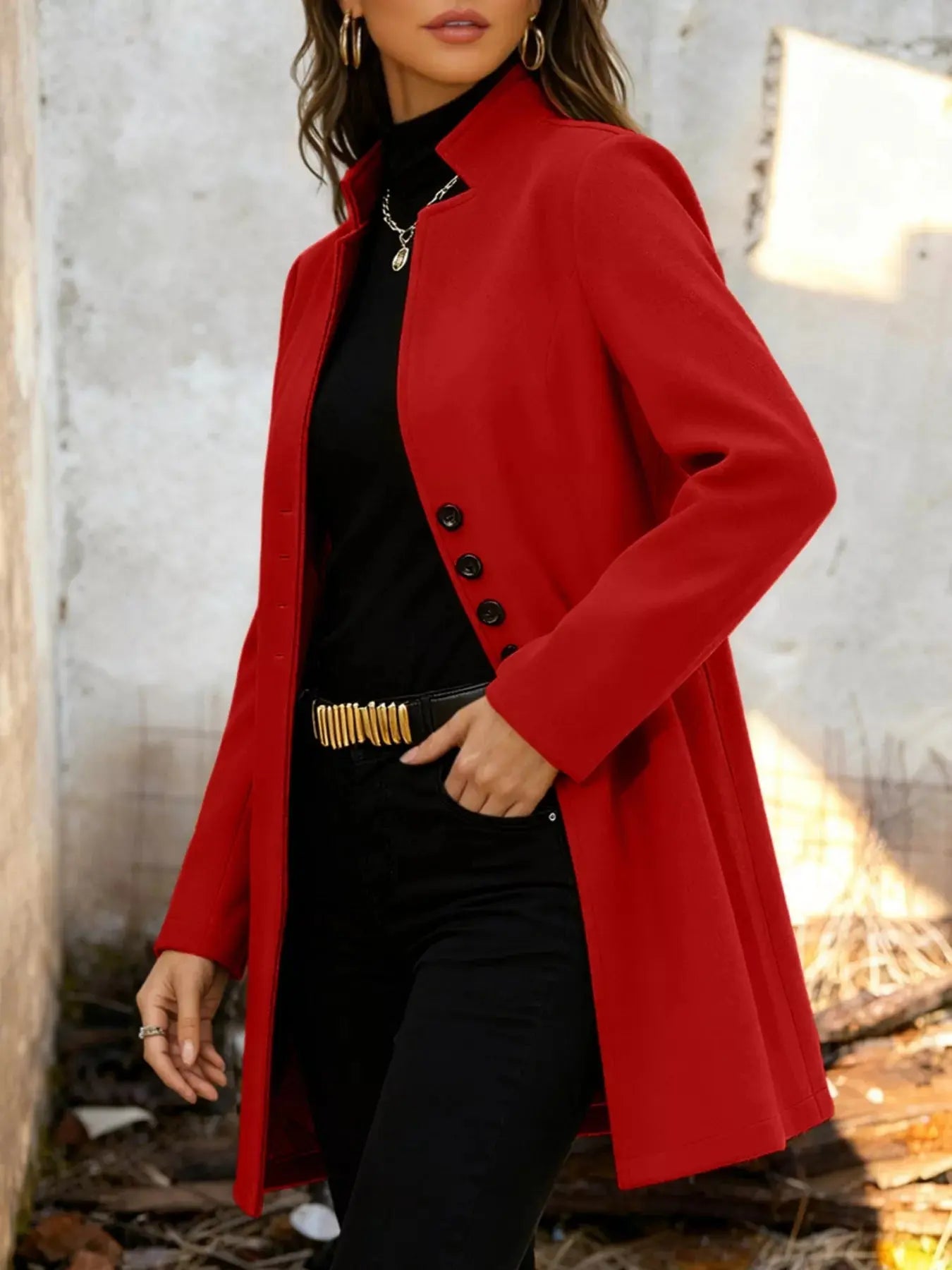 Button-Down Longline Outerwear Simply Love