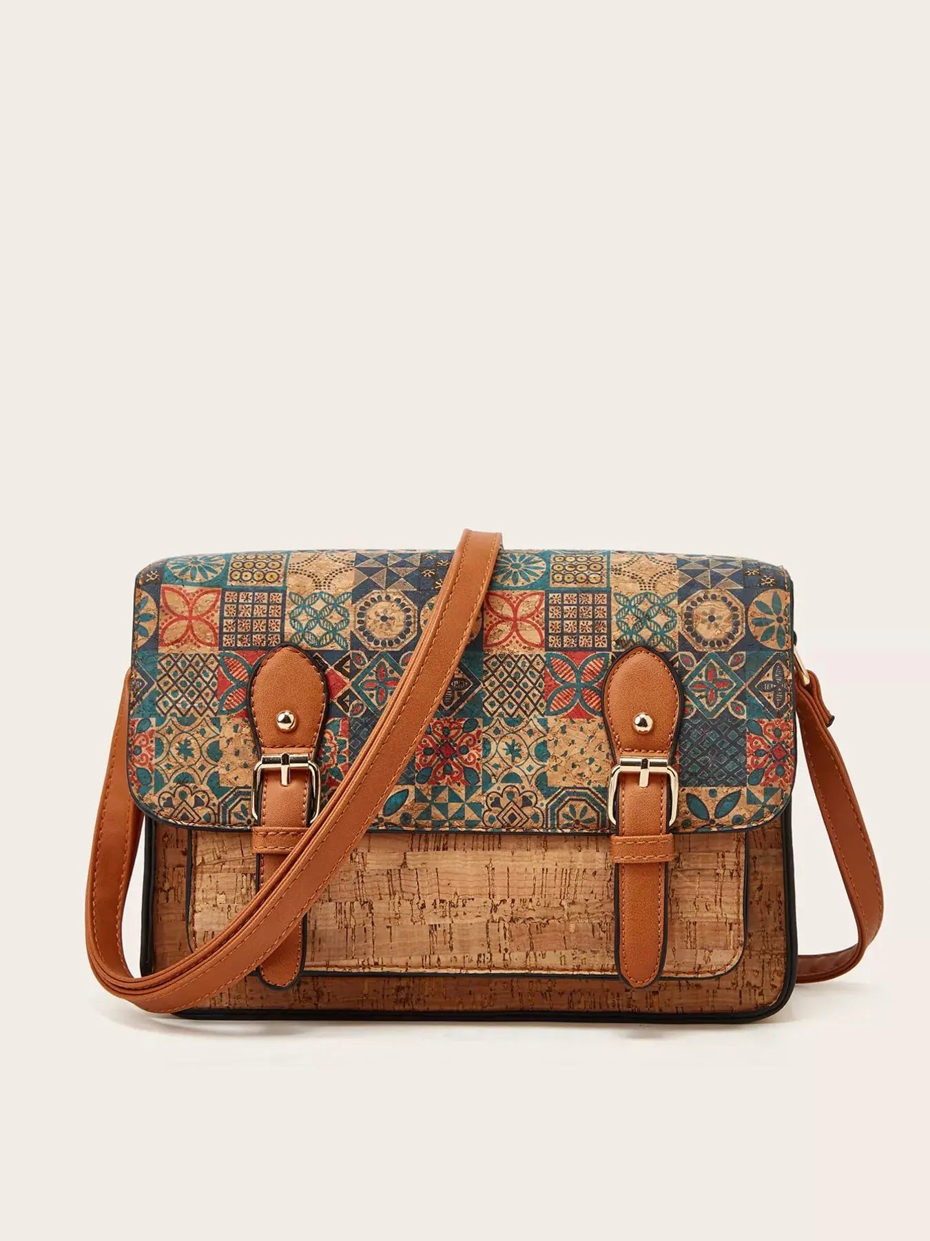 Vintage Pattern PU Leather Crossbody Bag Simply Love