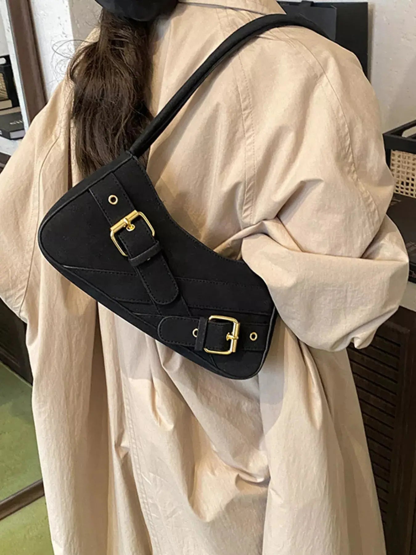 Buckle Decor Shoulder Bag Simply Love