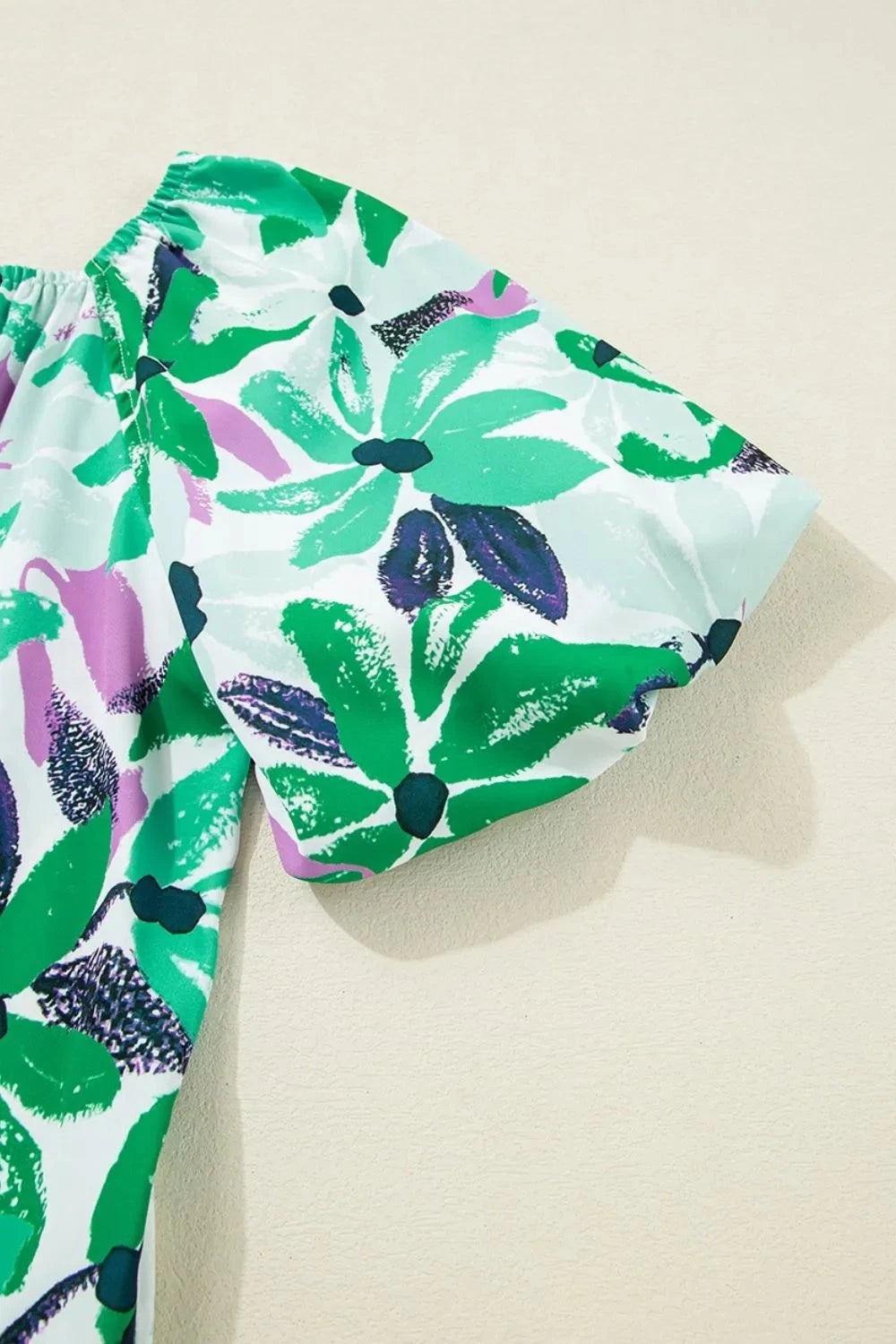 Floral Print Shirred Square Neck Loose Fit Mini Dress Simply Love