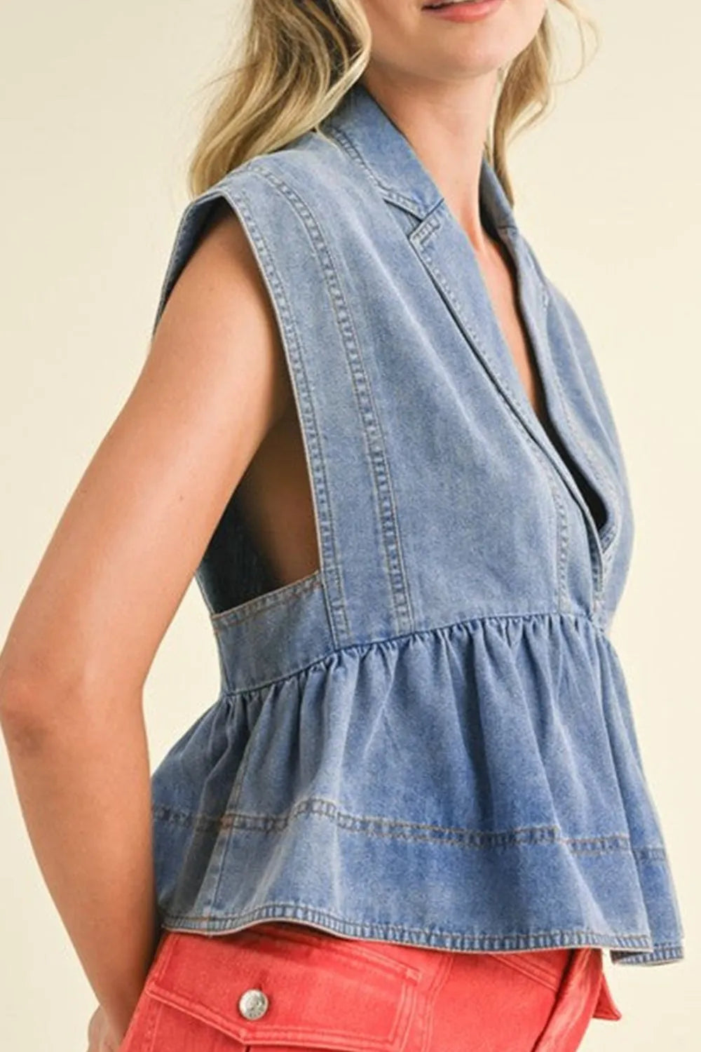 Simply Love: Denim Peplum Top