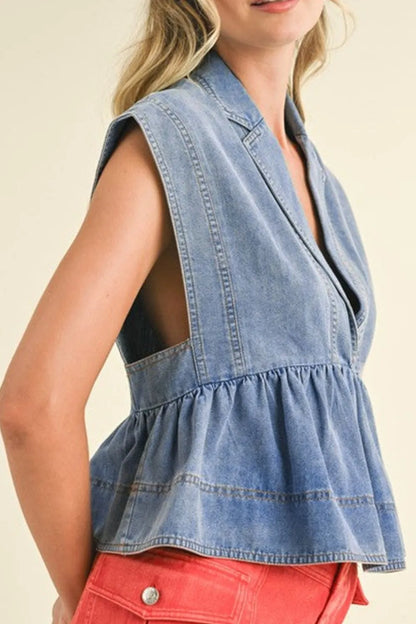 Simply Love: Denim Peplum Top