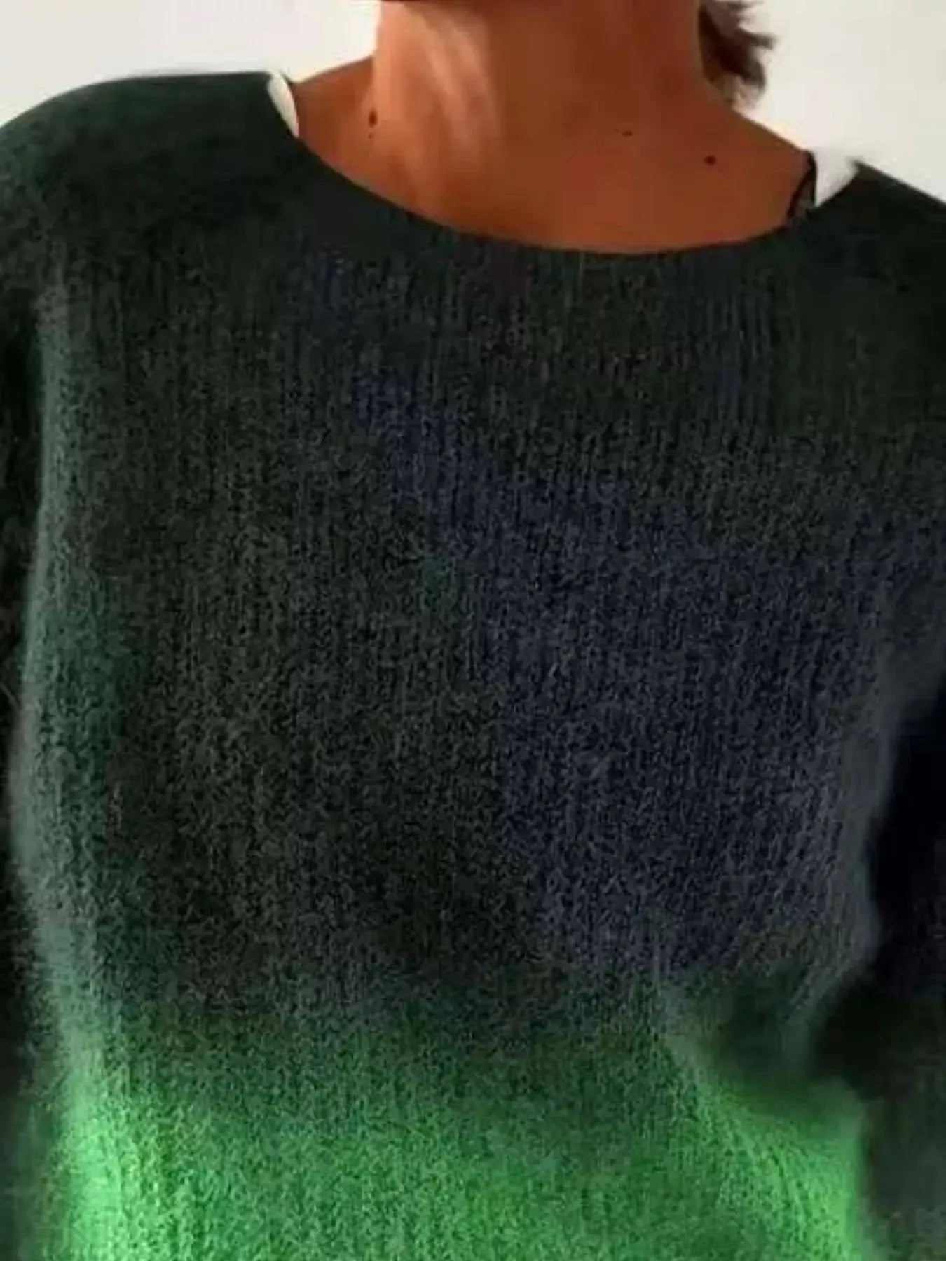 Full Size Vintage Patterned Round Neck Sweater Plus Size Simply Love