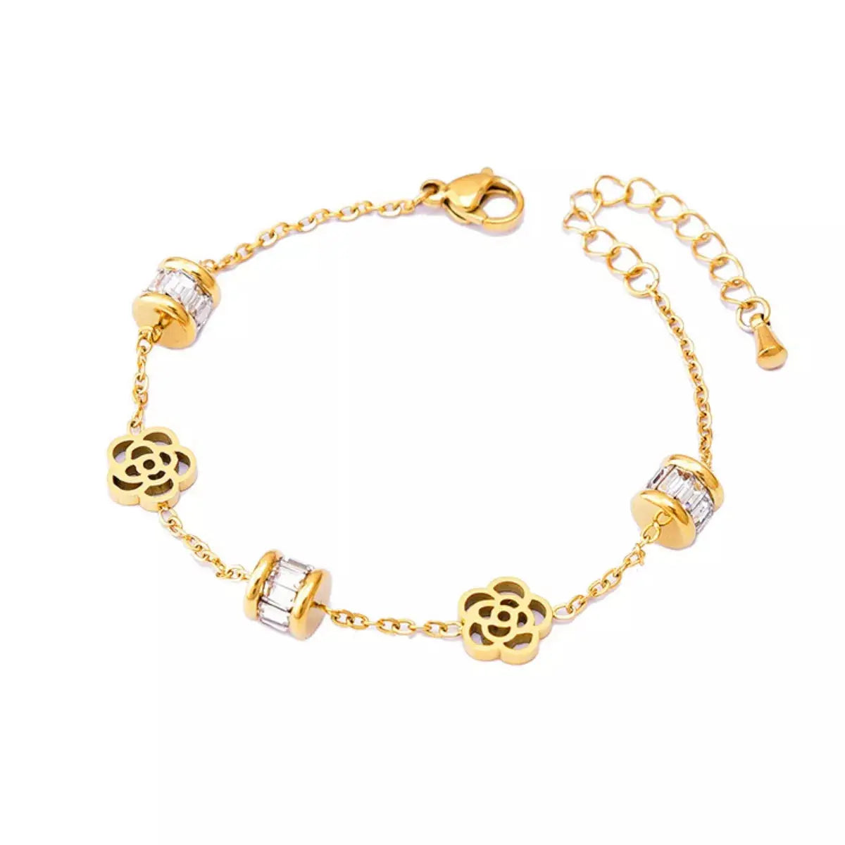 18K Gold-Plated Flower Bracelet Simply Love