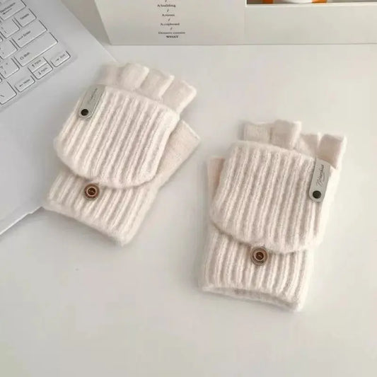 Convertible Knit Fingerless Gloves with Mitten Cover Simply Love