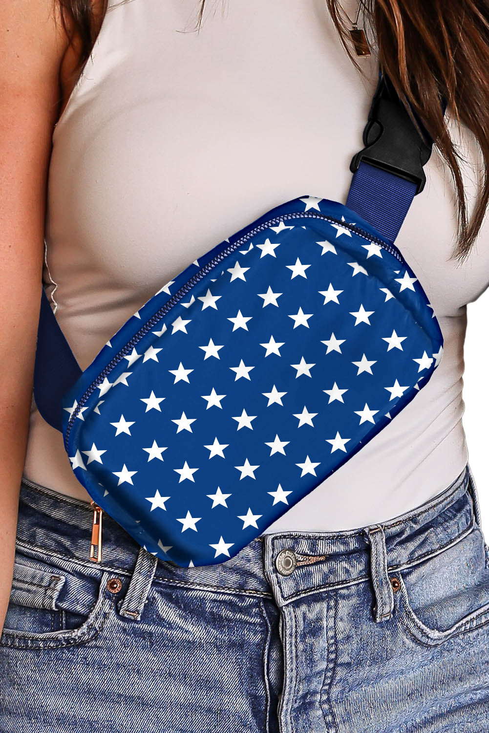 Patriotic star print crossbody bag for Independence Day celebrations