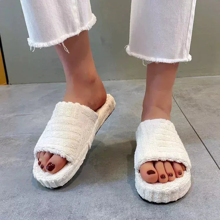 Open Toe Platform Slippers Simply Love