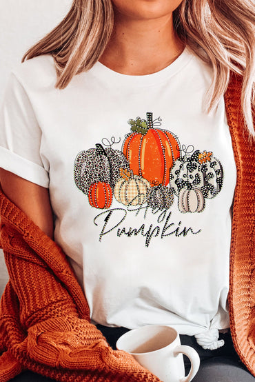 Sparkling Rhinestone Hey Pumpkin Tee