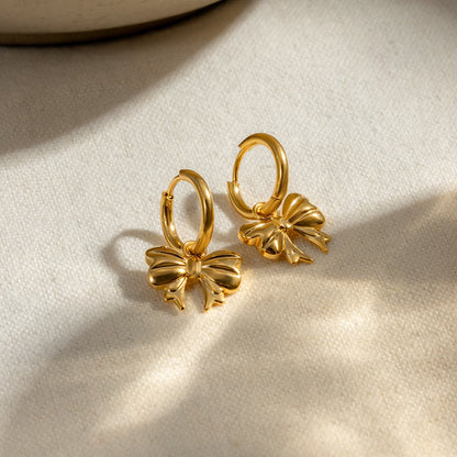 18K Gold-Plated Bow Earrings.