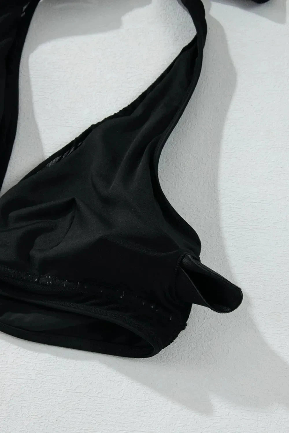 Sheer Mesh Edged Halter V Neck Push Up Bikini Set Simply Love