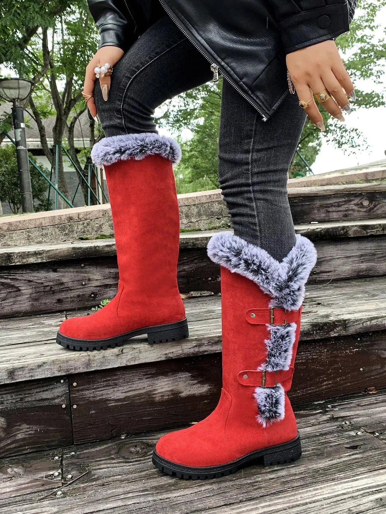 Round Toe Block Heels Boots Simply Love
