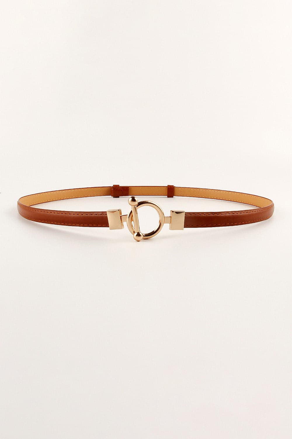 Toggle Buckle Skinny PU Belt.