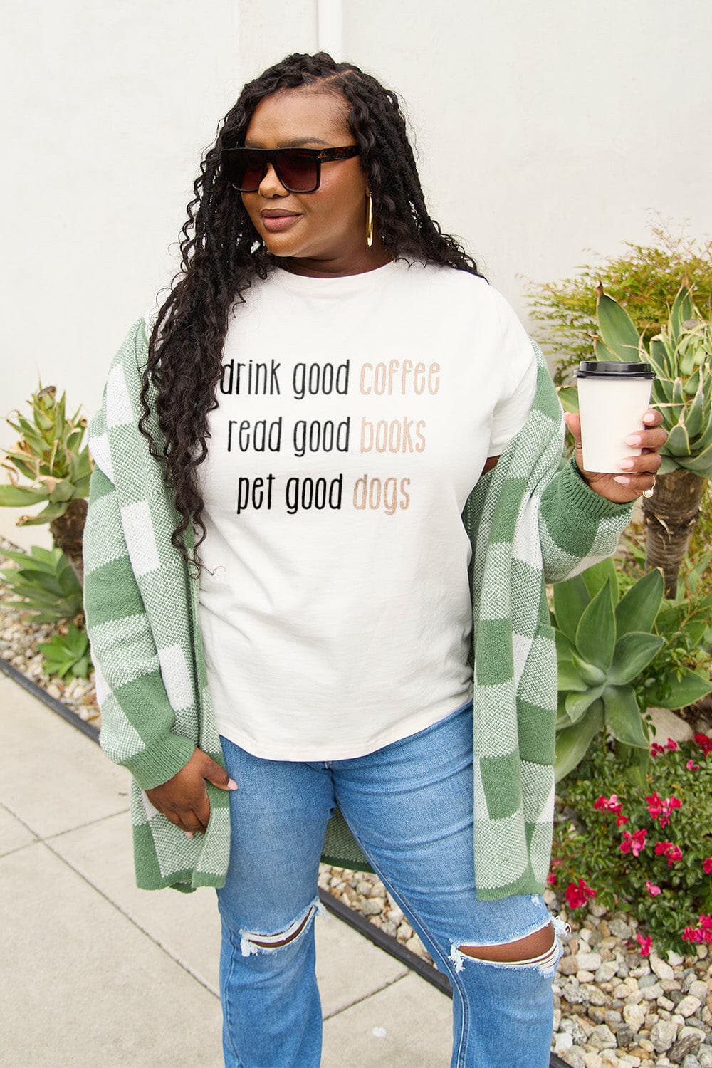 Simply Love Full Size Letter Graphic Round Neck T-Shirt.