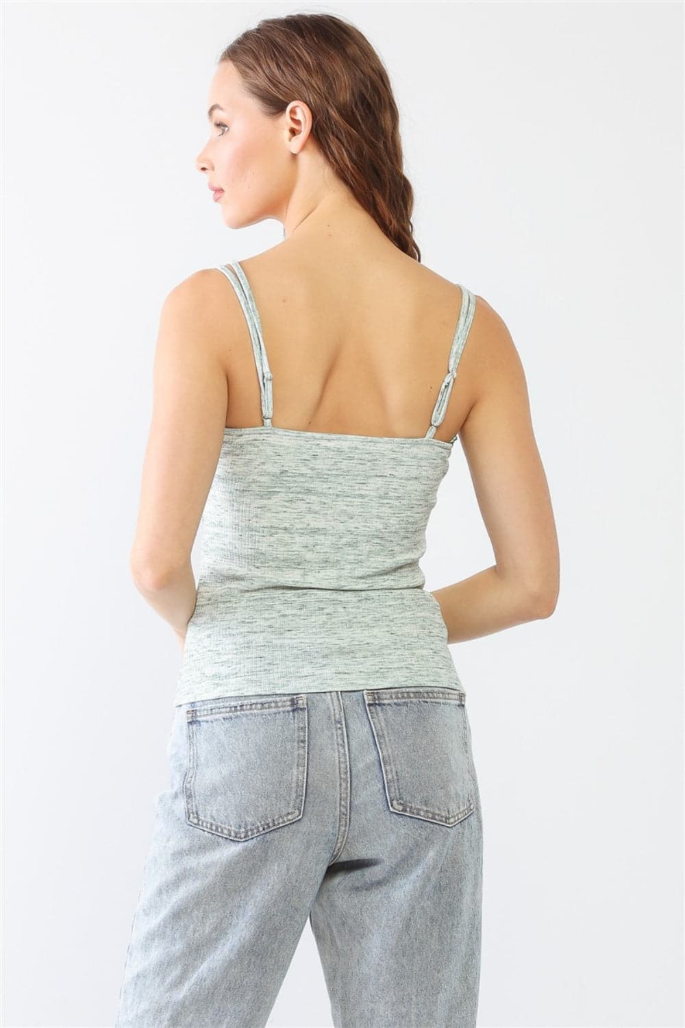 Le Lis Heathered Ribbed Adjustable Strap Cami.