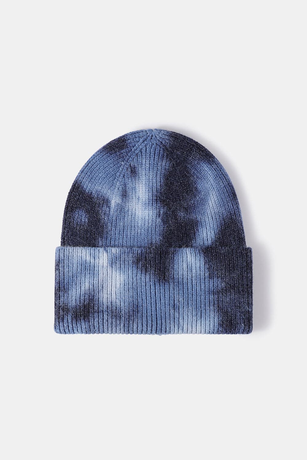 Tie-Dye Cuffed Rib-Knit Beanie Hat.