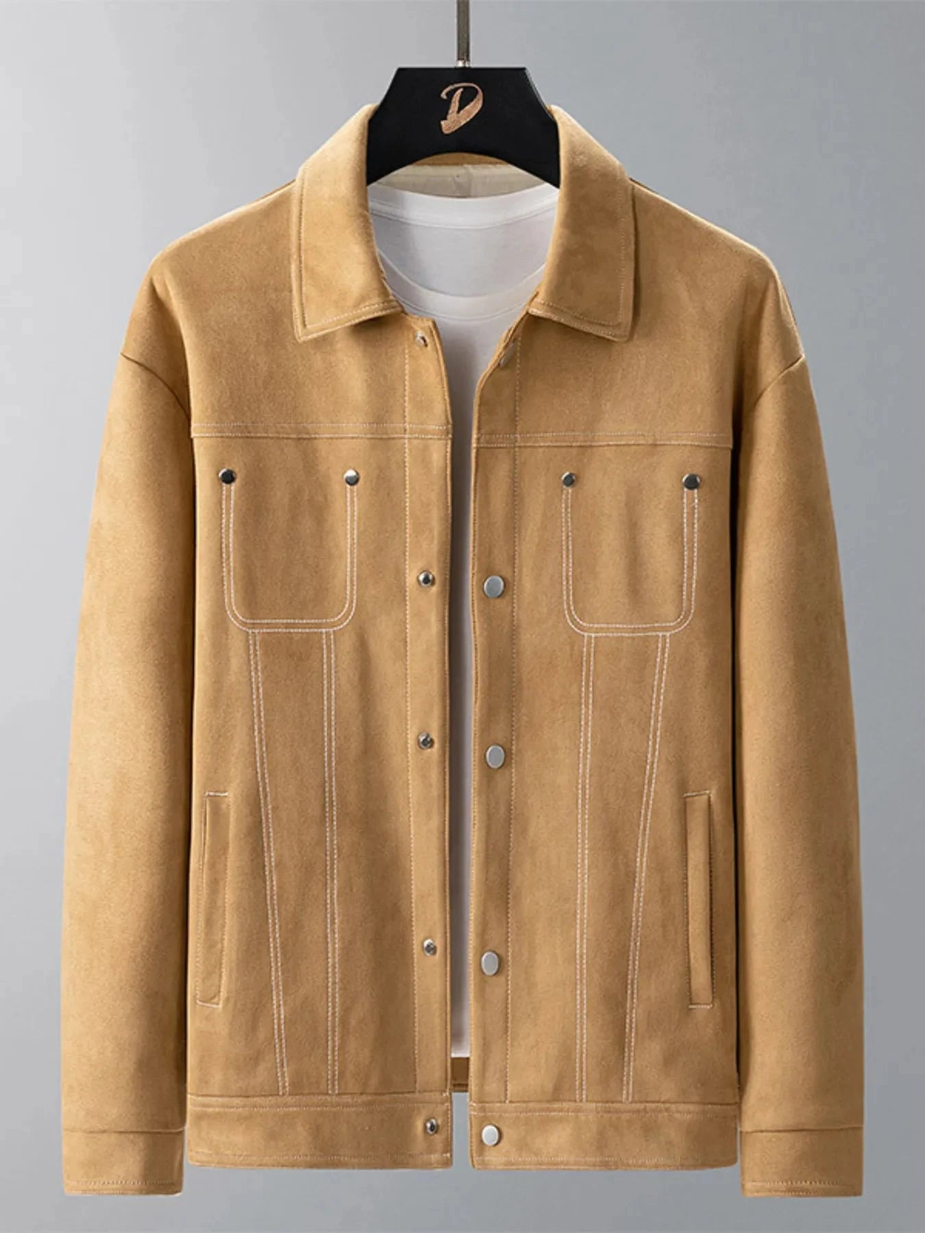 Men's Plus Size Snap Down Long Sleeve Jacket Simply Love