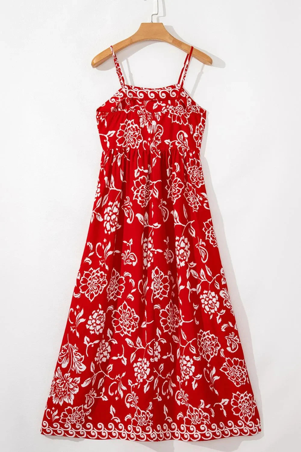 Floral Printed Spaghetti Strap Empire Waist Maxi Dress Simply Love