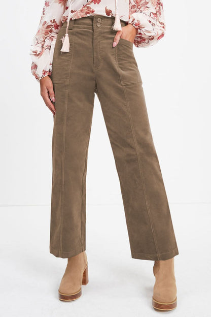 Comfort Fit Straight Leg Trousers with Elastic Waist