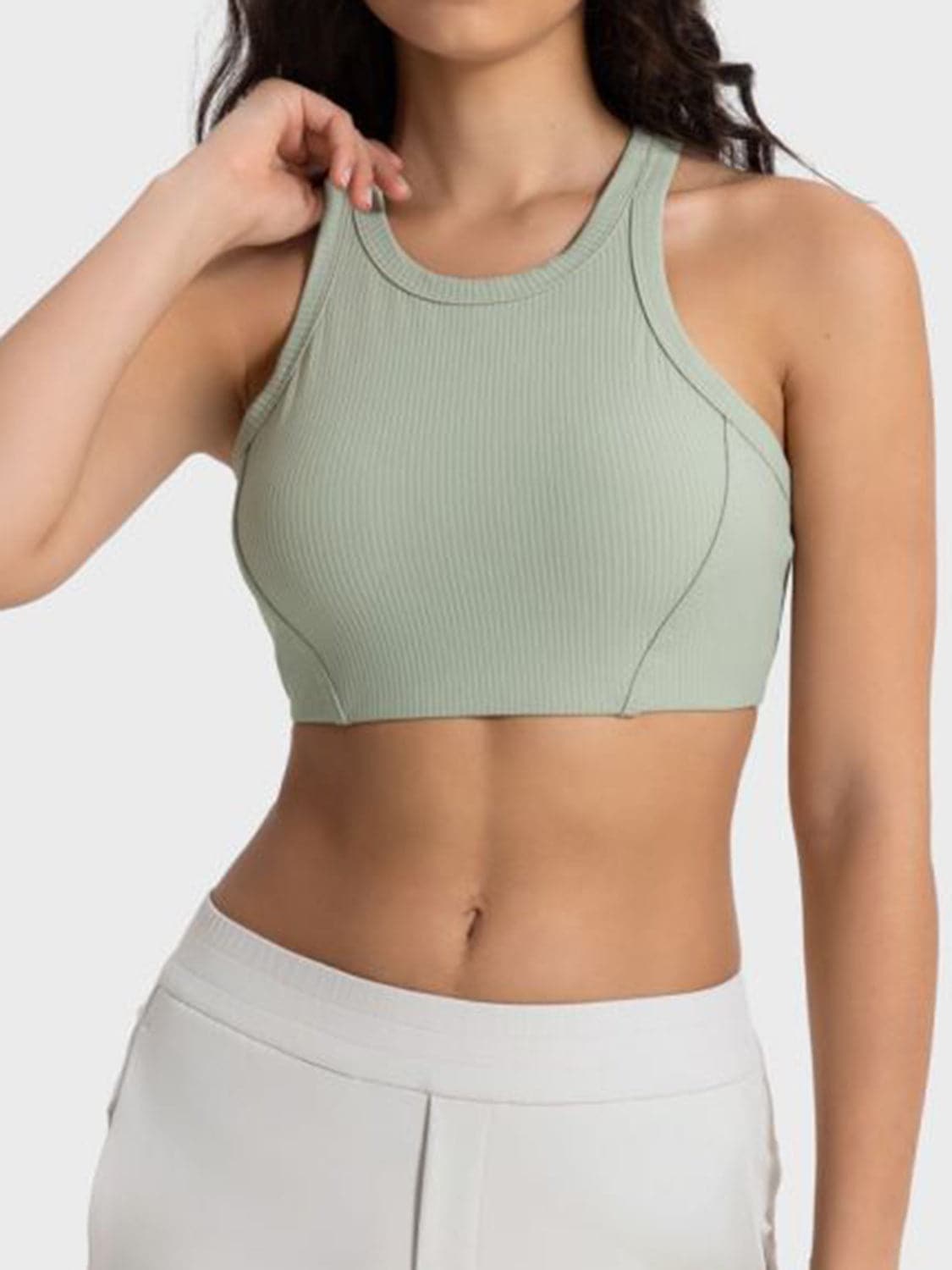 Wide Strap Cropped Sport Tank.