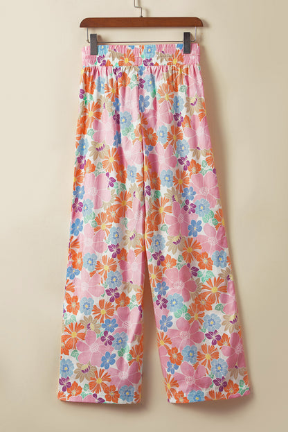 Charming pink floral pants