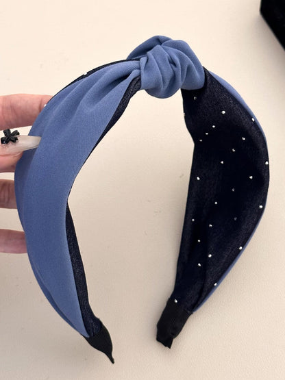 Stylish knotted wide headband in soft polyester