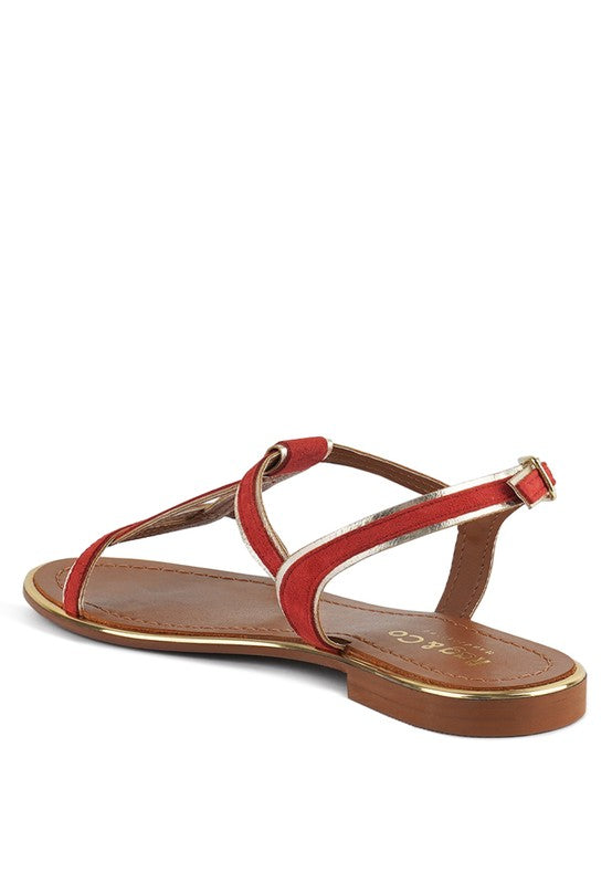 Suede casual ankle strap sandals