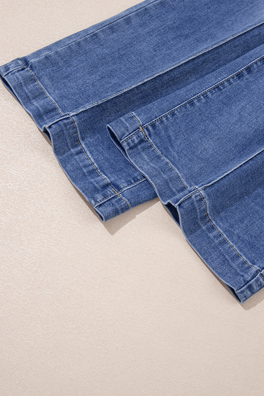 Beau Blue Tailored Center Seam Straight Loose Highrise Jeans