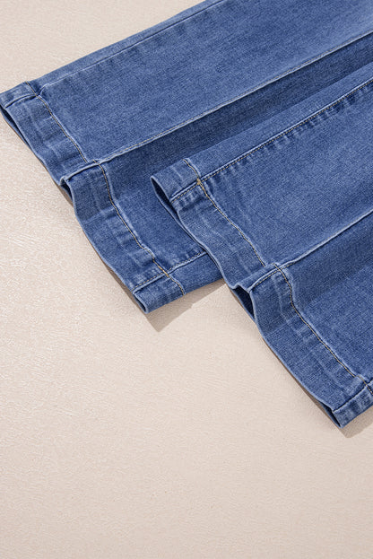 Beau Blue Tailored Center Seam Straight Loose Highrise Jeans