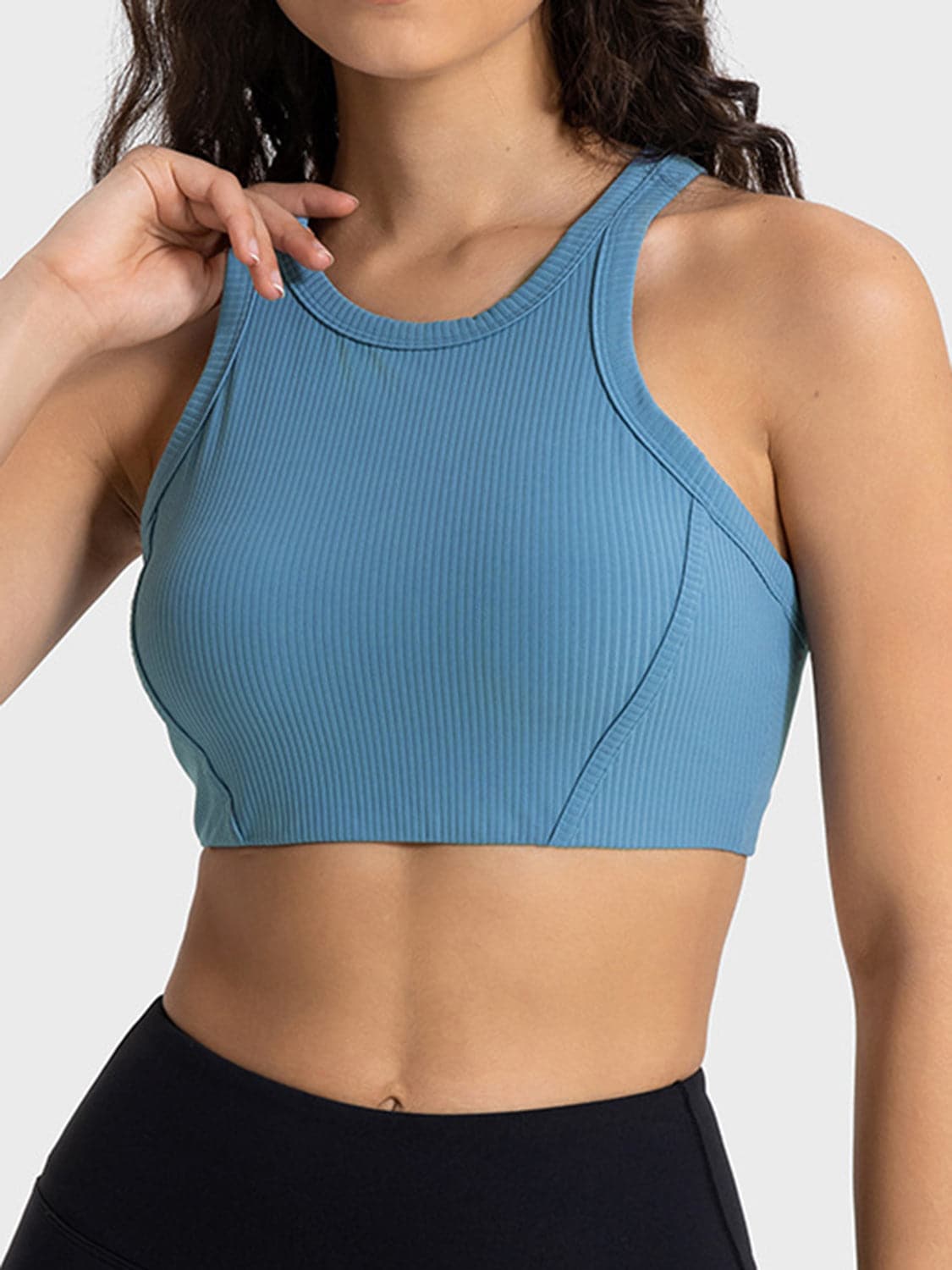 Wide Strap Cropped Sport Tank.