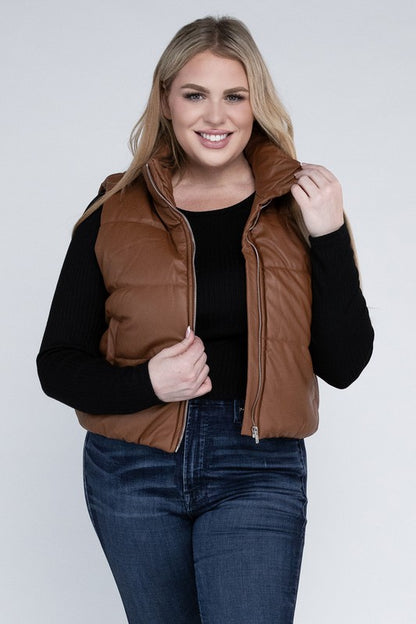 Plus Size Cozy Puff Vest