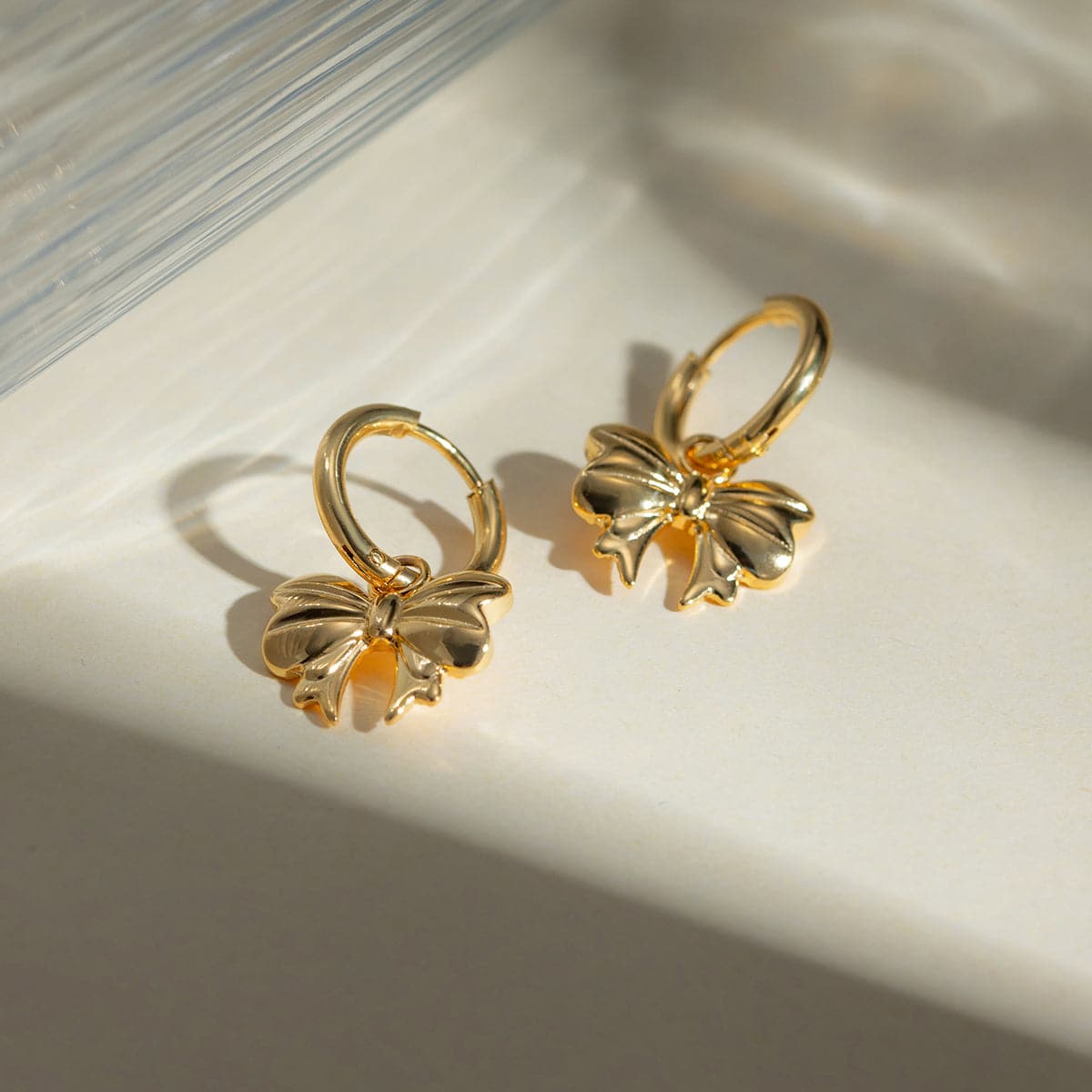 18K Gold-Plated Bow Earrings.