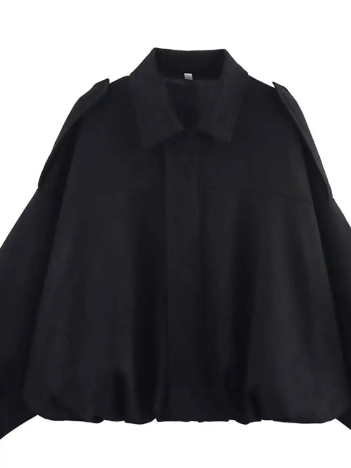 Collared Neck Dropped Shoulder Jacket Simply Love