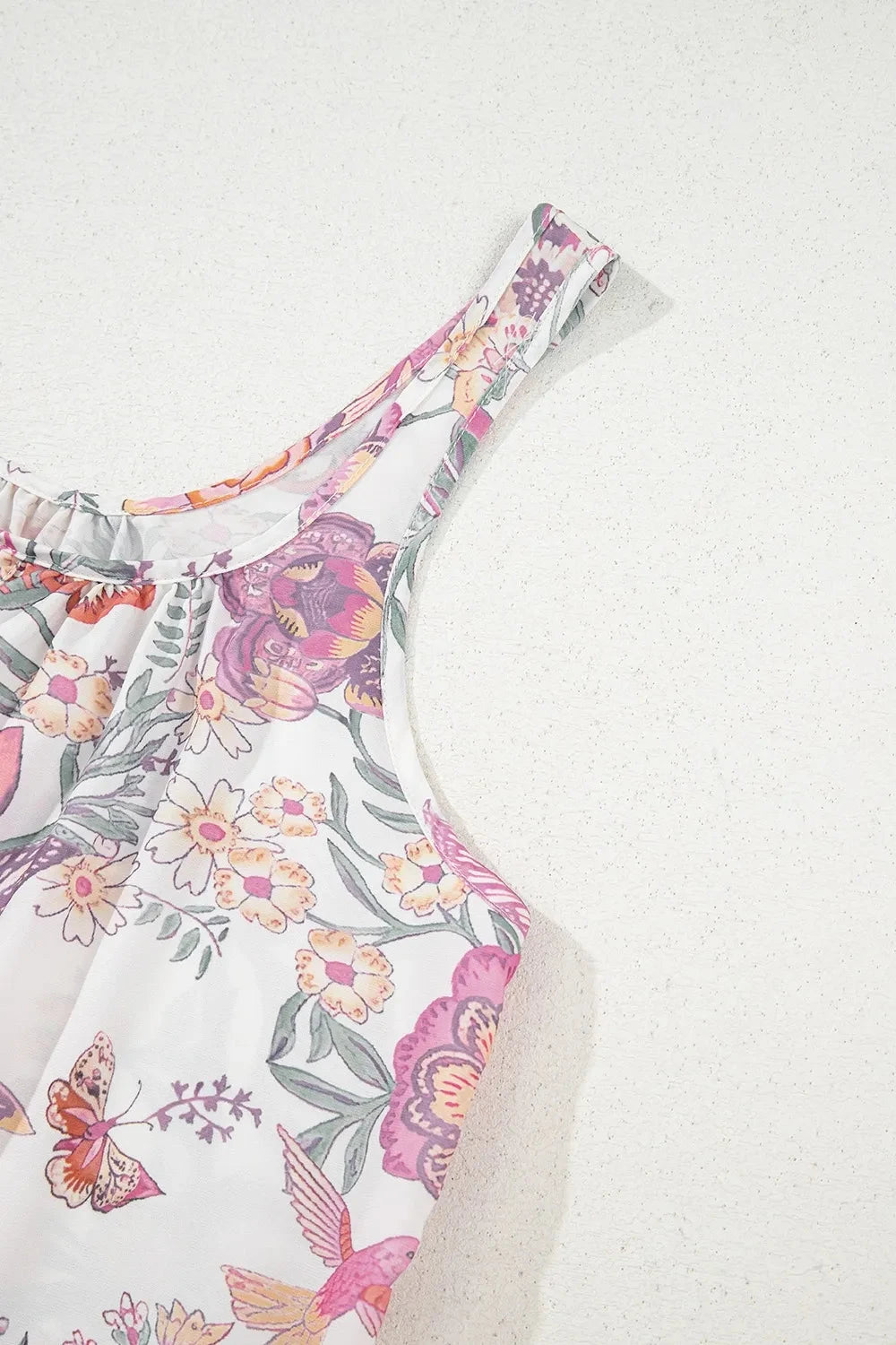 Simply Love: Floral Tie-Neck Mini Dress Simply Love