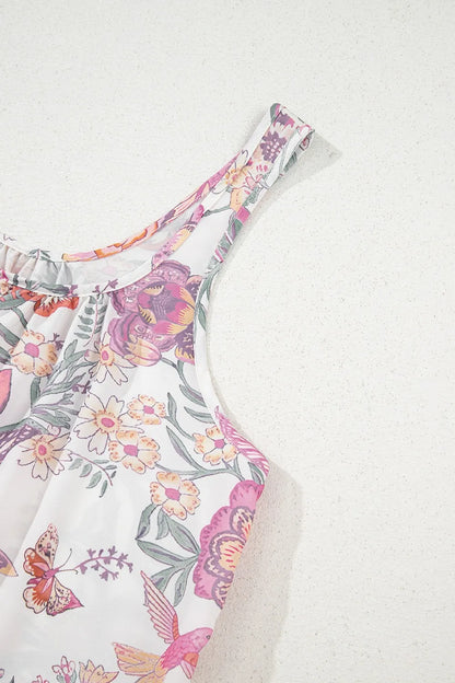 Simply Love: Floral Tie-Neck Mini Dress