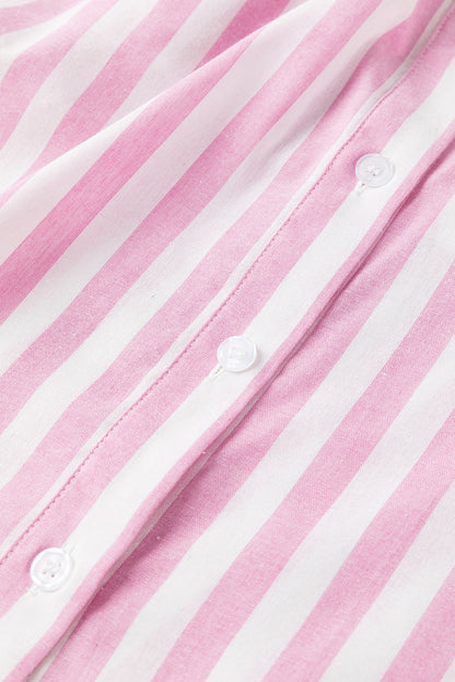 Pink striped patchwork shirt