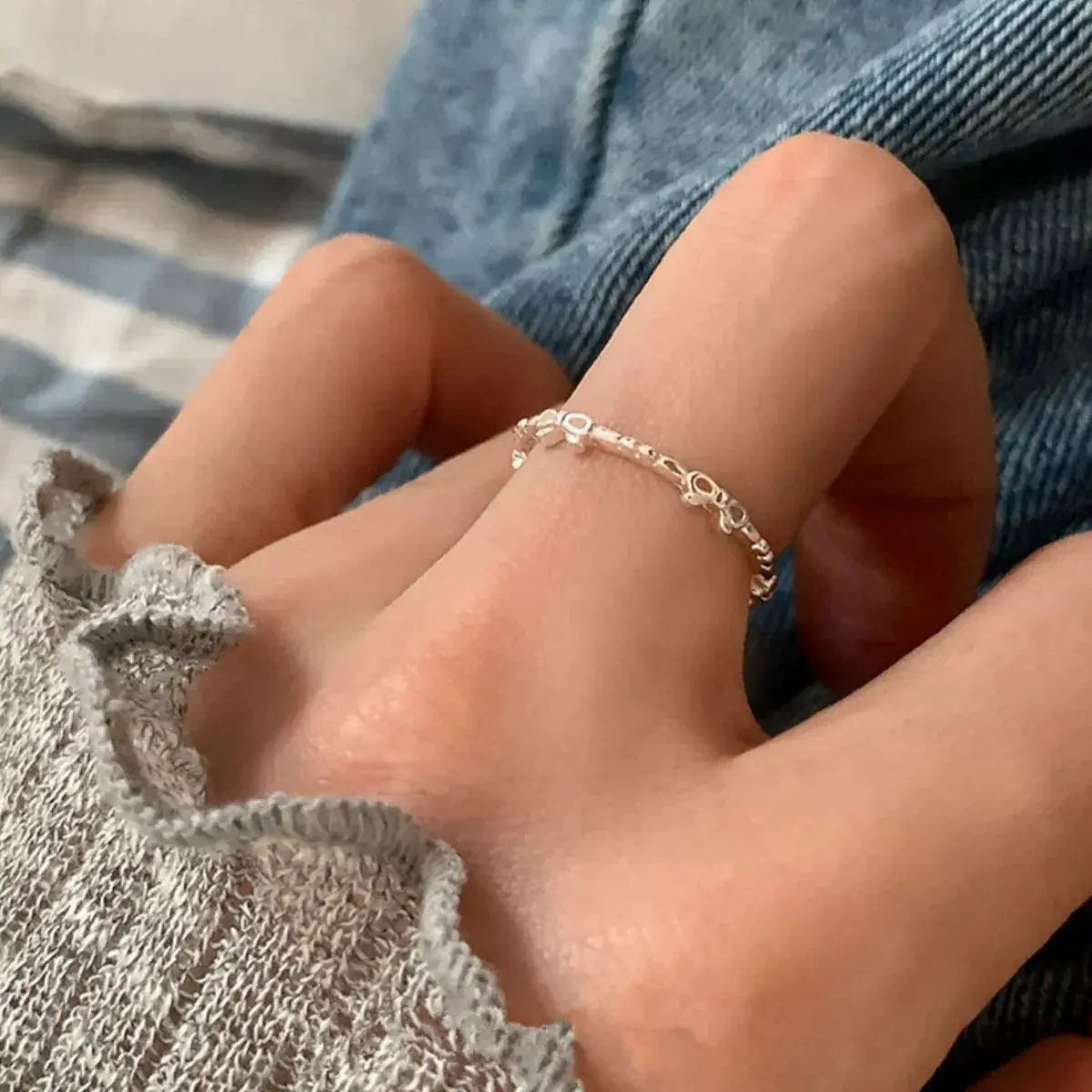 925 Sterling Silver Bow Open Ring Simply Love