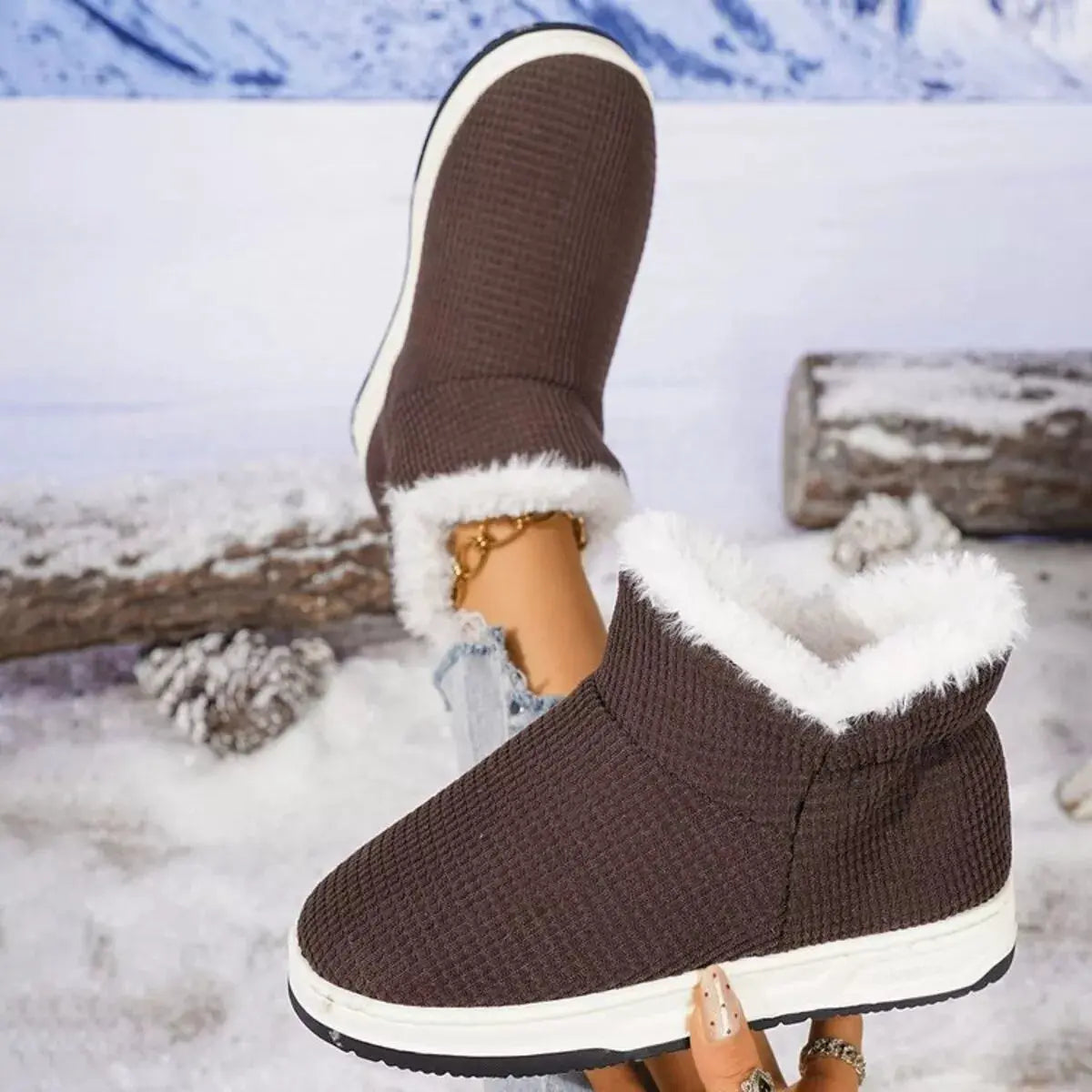 Cozy Knit Ankle Boots with Plush Lining Simply Love