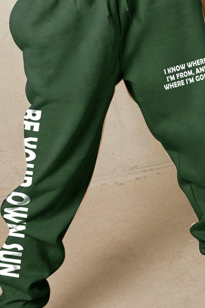 Simply Love Full Size BE YOUR OWN SUN Graphic Sweatpants.