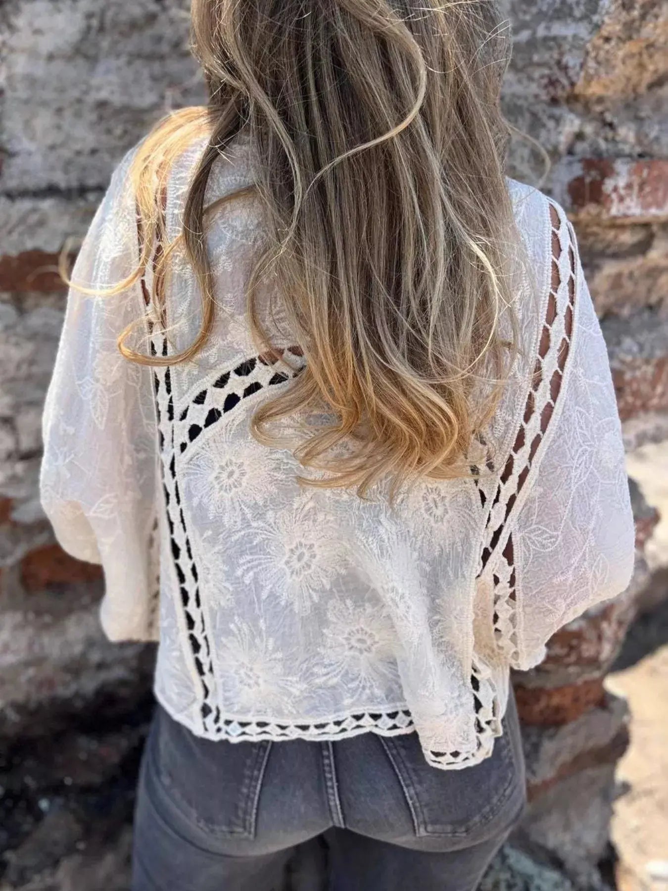 Full Size Embroidered Open Front Cardigan Plus Size Simply Love