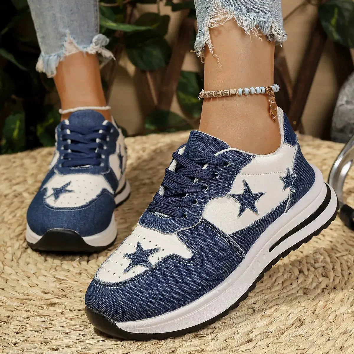 Star Lace Up Sneakers Simply Love