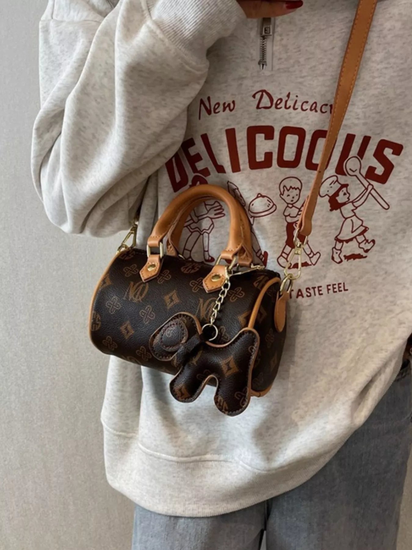 Barrel Crossbody Bag with Charm Simply Love