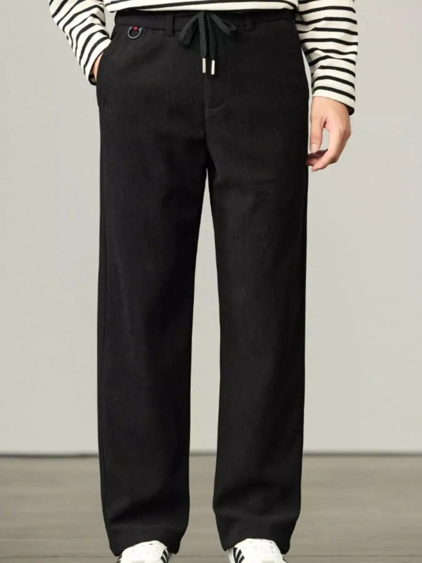 Men's Plus Size Straight-Leg Drawstring Pants Simply Love