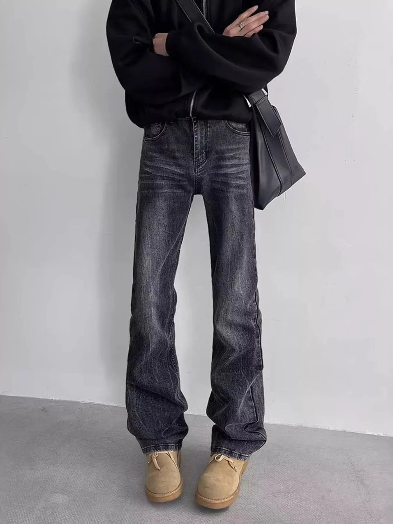 Men's Full Size Vintage Wash Flare Jeans Plus Size Simply Love