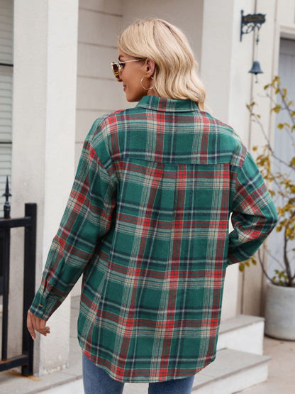 Plaid Button Up Long Sleeve Shirt.