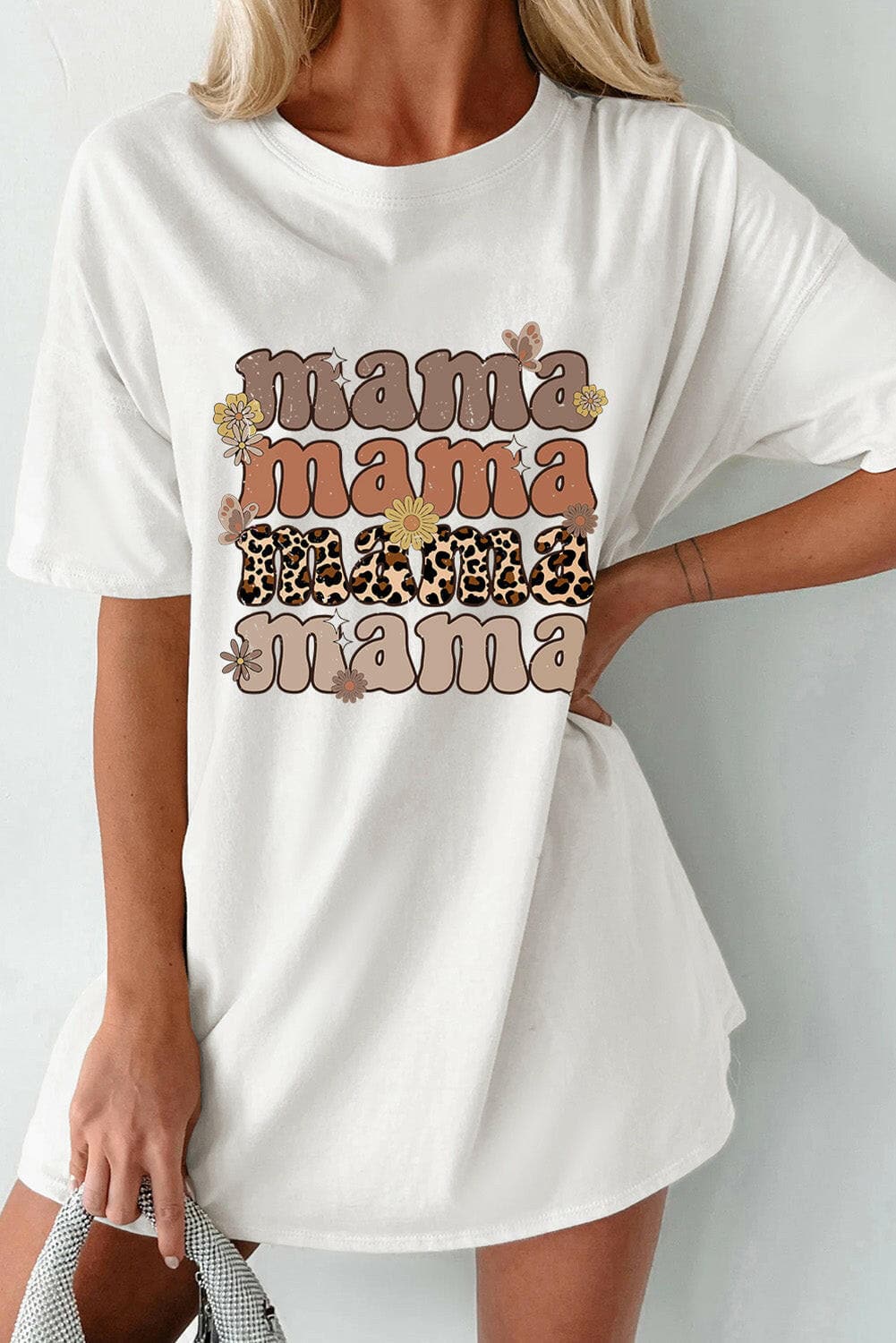 MAMA Round Neck Half Sleeve T-Shirt.