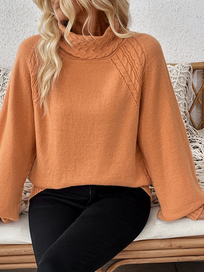 Cozy cable-knit turtleneck sweater