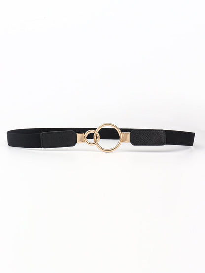 Double Ring Buckle Elastic PU Belt.