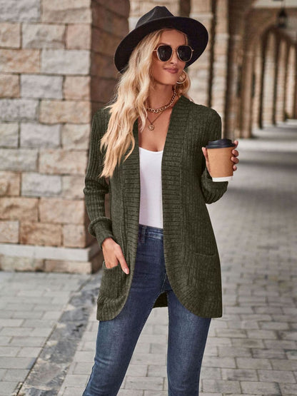 Open Front Cardigan with Pockets.